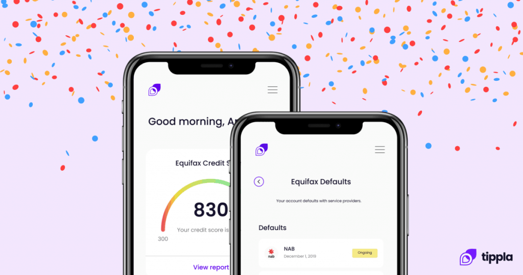 Tippla credit report on a mobile phone